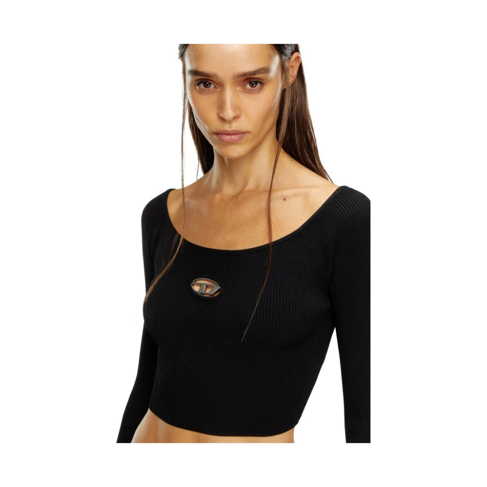 Diesel Gebreide Top met Uitsnede Black Dames