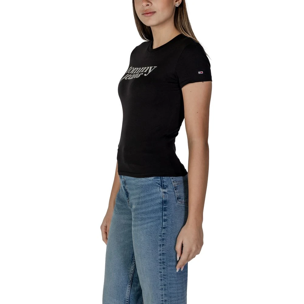 Tommy Jeans Gerecycled Katoen Dames T-shirt Lente Zomer Black Dames