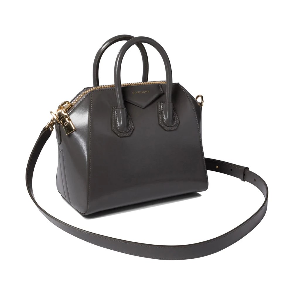 Givenchy Grijze Box Kalfsleren Mini Schoudertas Gray Dames