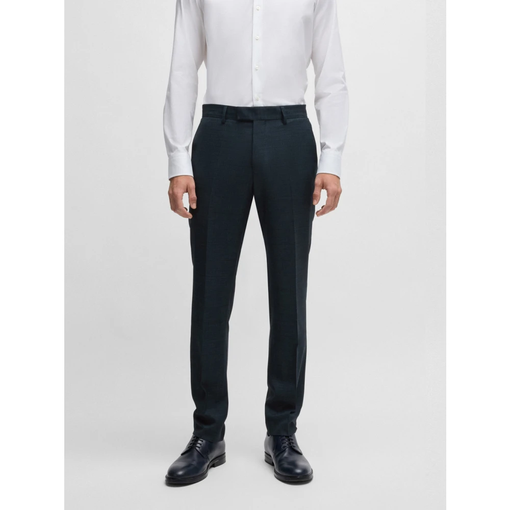 Hugo Boss Modern Geruit Pak Set Green Heren