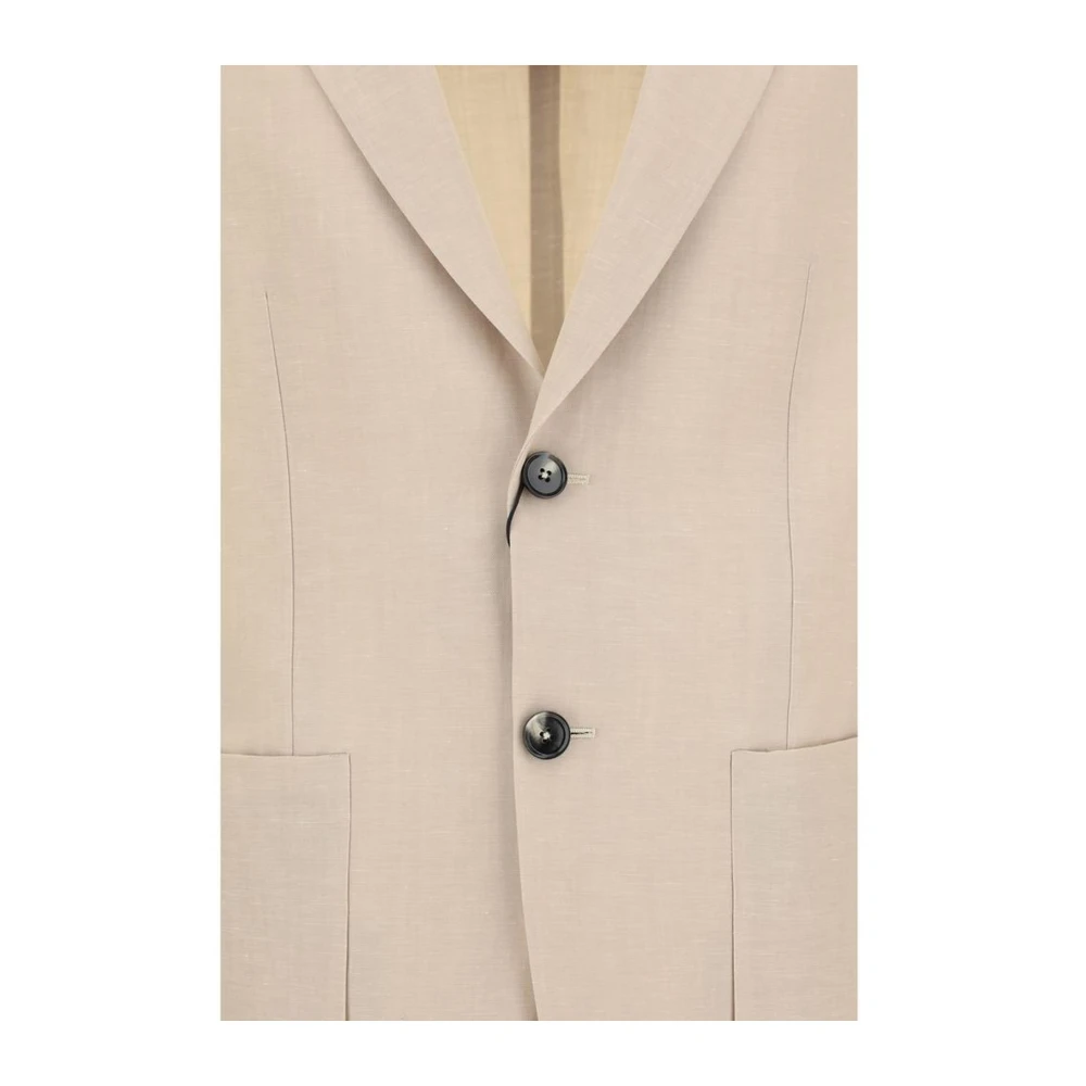Ermenegildo Zegna Klassieke wollen blazerjas met revers Beige Heren