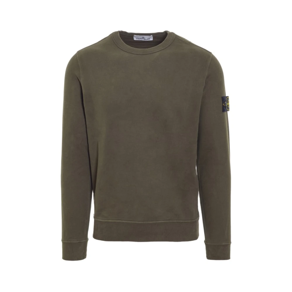 Stone Island Katoenen Jersey Sweatshirt Green Heren