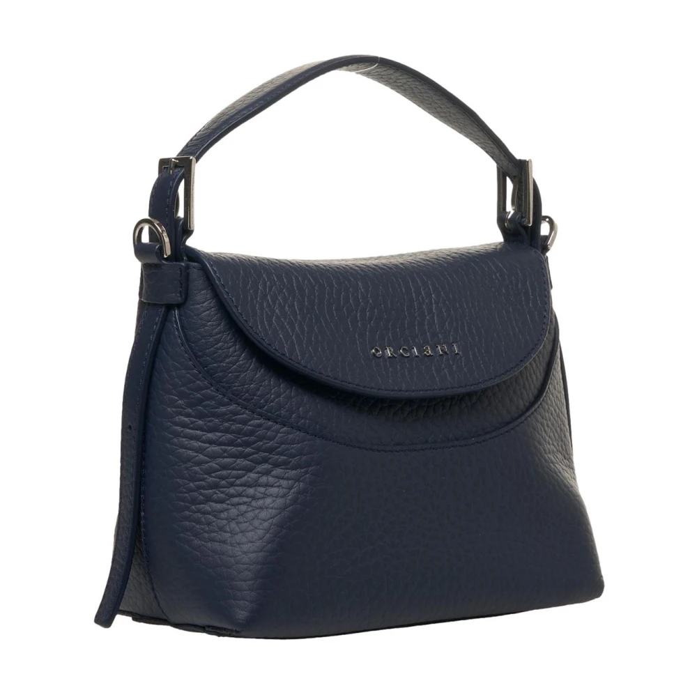 Orciani Blauwe Leren Handtas met Afneembare Band Blue Dames