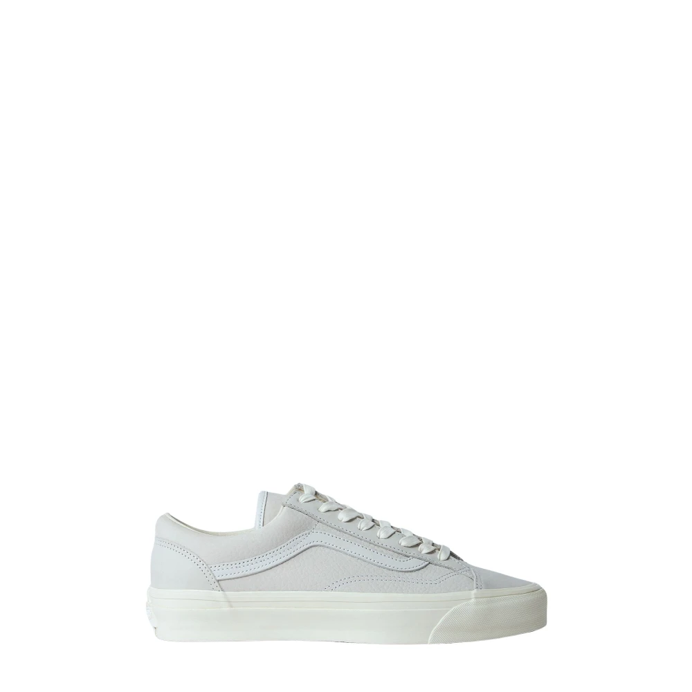 Vans Men's White Classic Leather Trainers With Logo Details - Sneakers - 10 Uk - Shoes