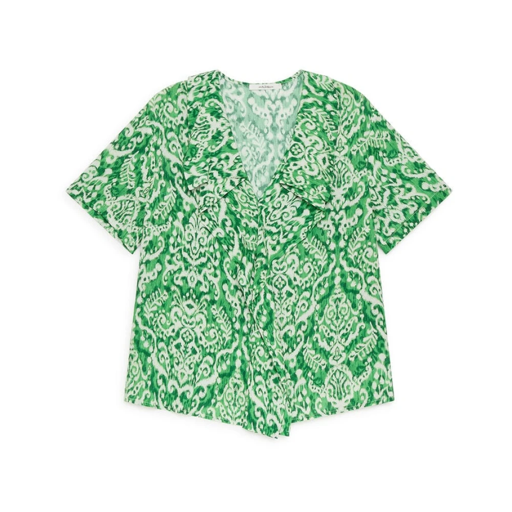 Maliparmi Women's Green Dreamscape Ikat Top