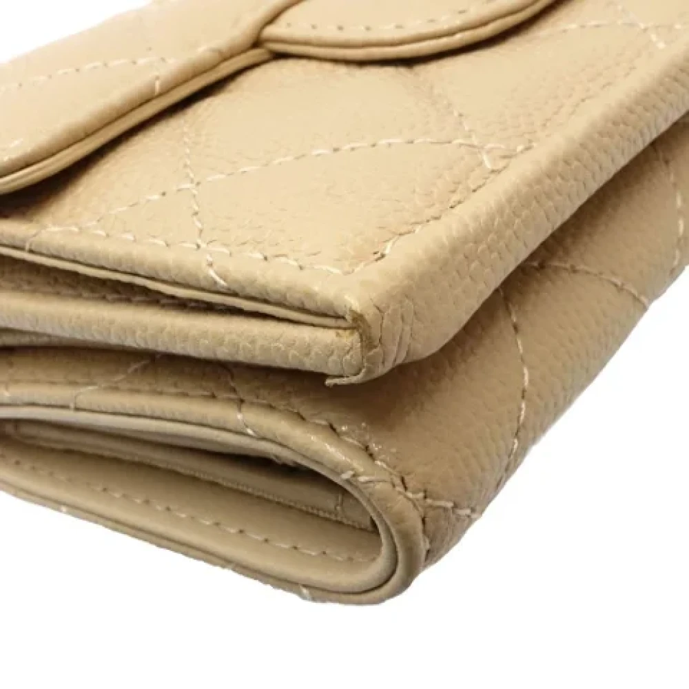 Chanel Vintage Pre-owned Leather wallets Beige Dames