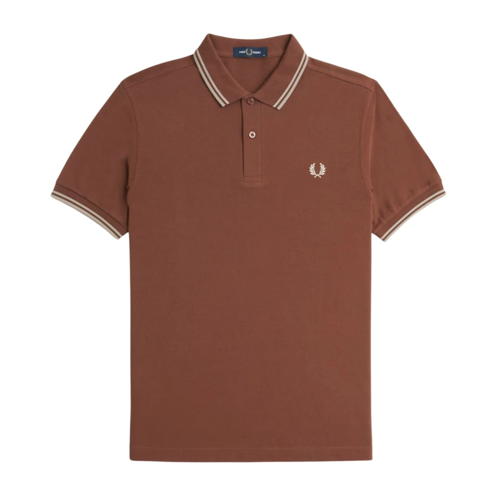 Fred Perry Klassiek Poloshirt met Dubbele Streep Brown Heren