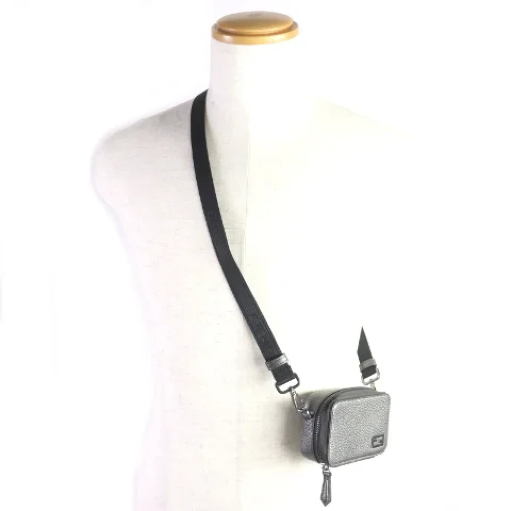 Fendi Vintage Pre-owned Leather shoulder-bags Gray Heren