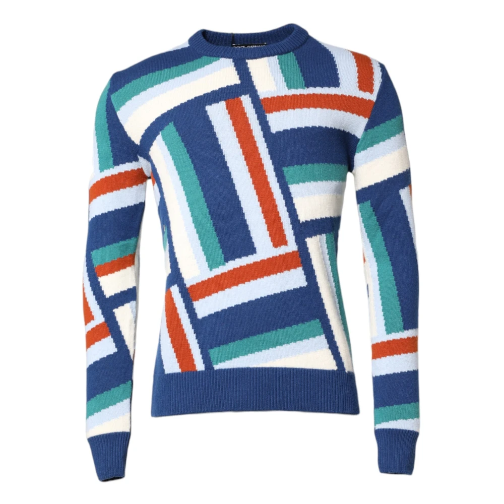 Dolce & Gabbana Men's Multicolor Cashmere Knit Pullover Sweater