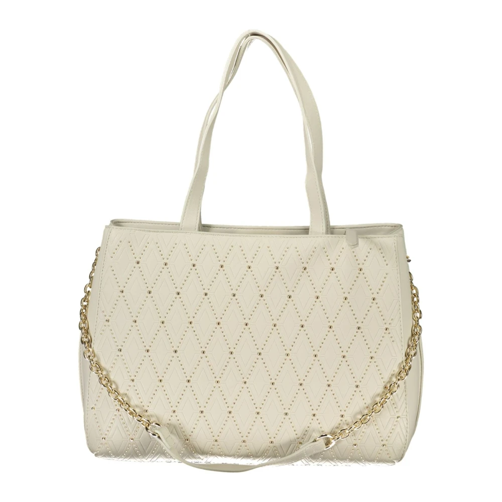 Valentino by Mario Valentino Witte Leren Schoudertas met Ketting White Dames