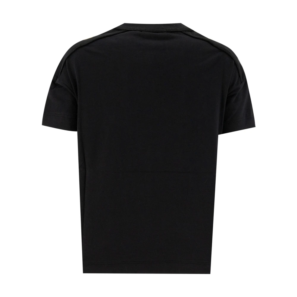 Panicale T-shirt met reliëfprofielen Black Dames