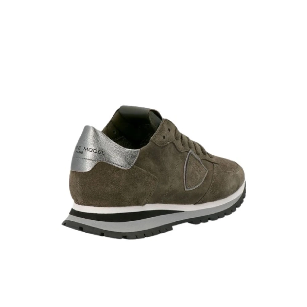 Philippe Model Tricolor Suède Sneakers Heren Schoenen Groen