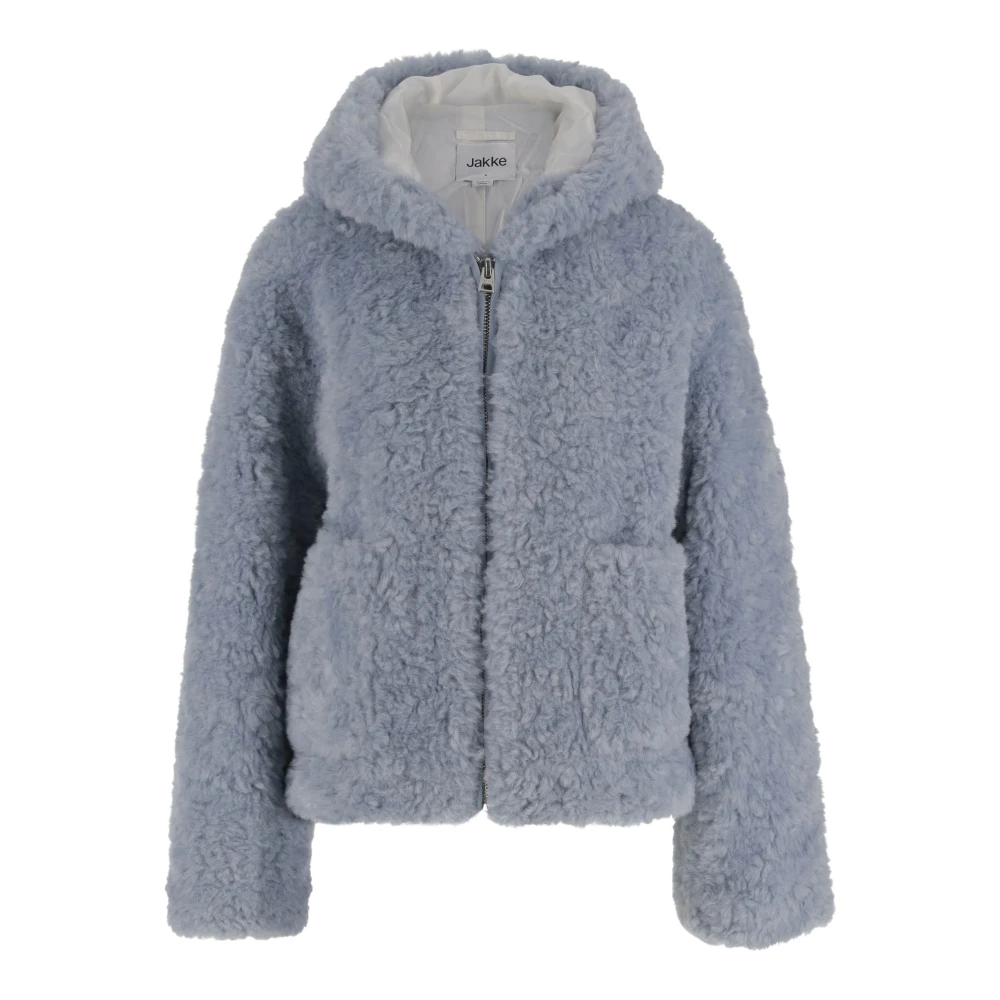 Jakke Faux Fur Capuchon Ritsjas Blue Dames