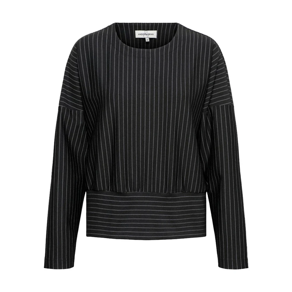 &Co Woman Moulante Top à Manches Longues en Tricot Black Dames