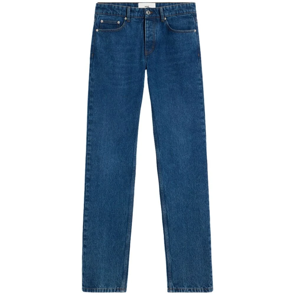 Ami Paris Blauwe Denim Knoopsluiting Jeans Blue Heren