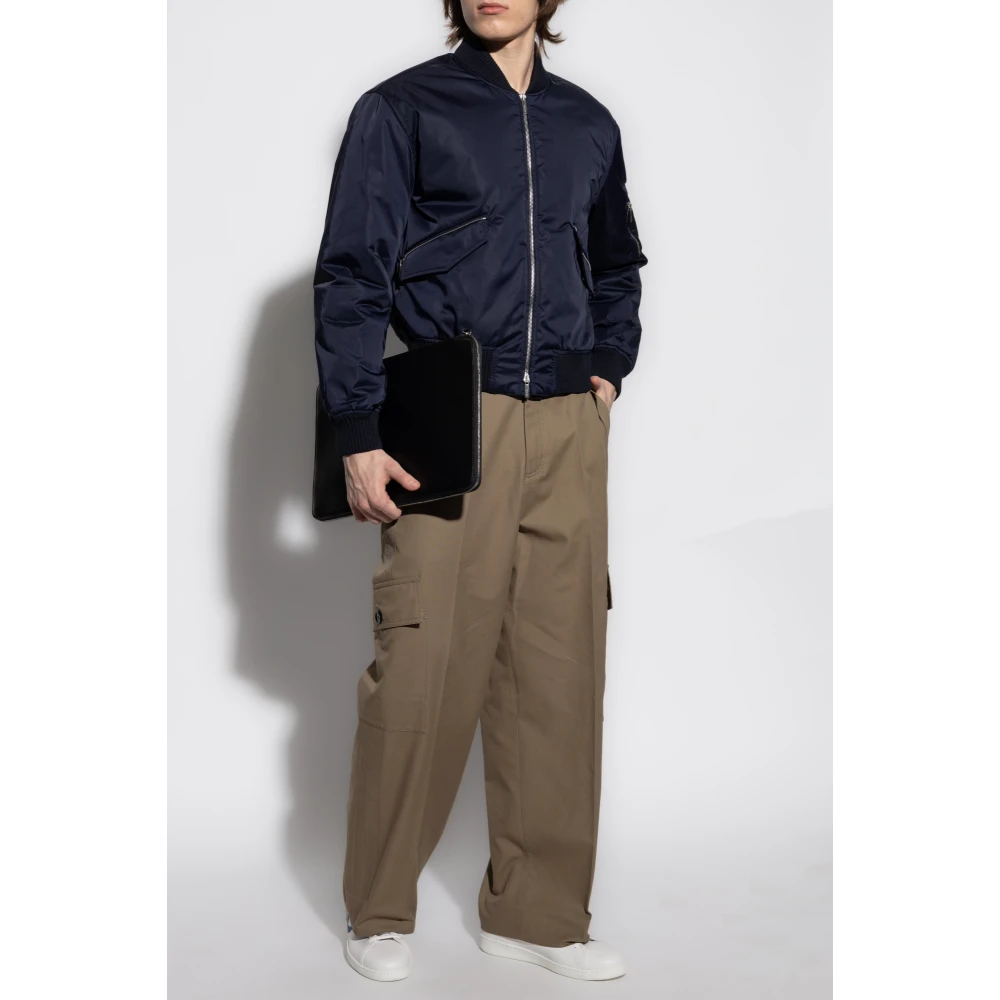 Salvatore Ferragamo bomberka stijl jas Blue Heren