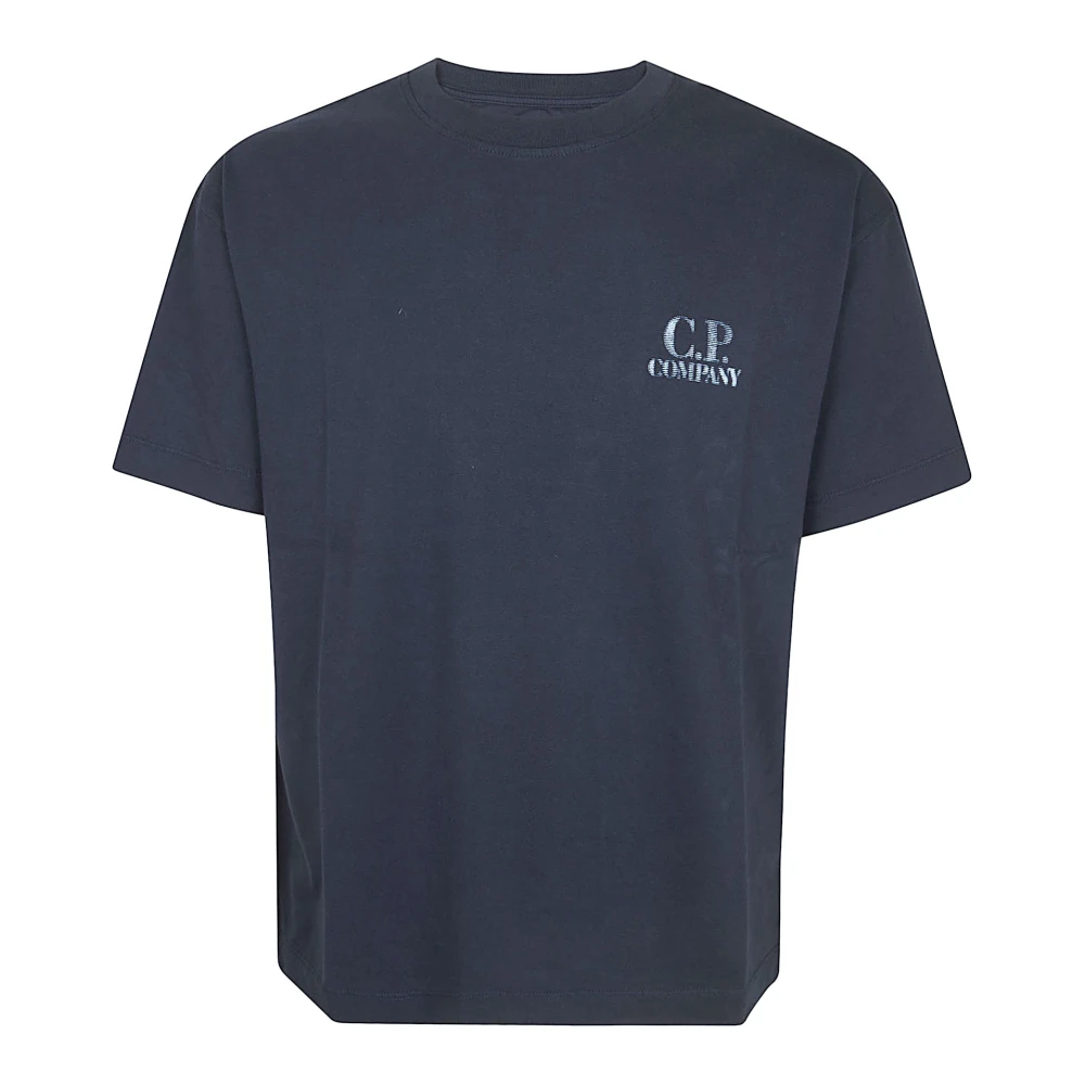 C.p. Company Men's Blue T-Shirts, S, 30/1 Jersey Comfort Logo T-Shirt