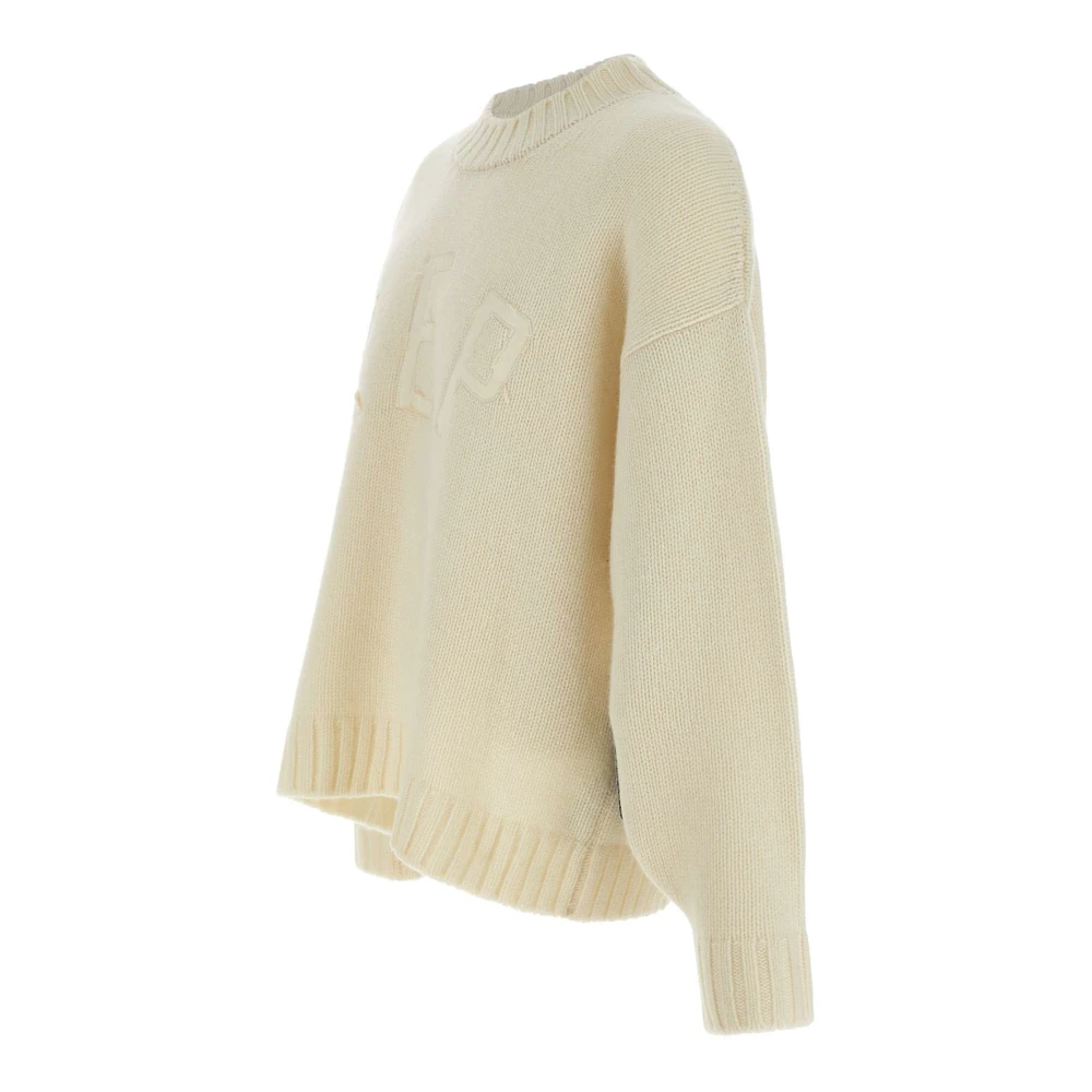 Represent Roomwit Wollen Trui met Logo White Heren