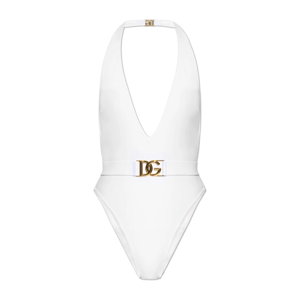 Dolce & Gabbana Women's White One-Piece Swimsuit.