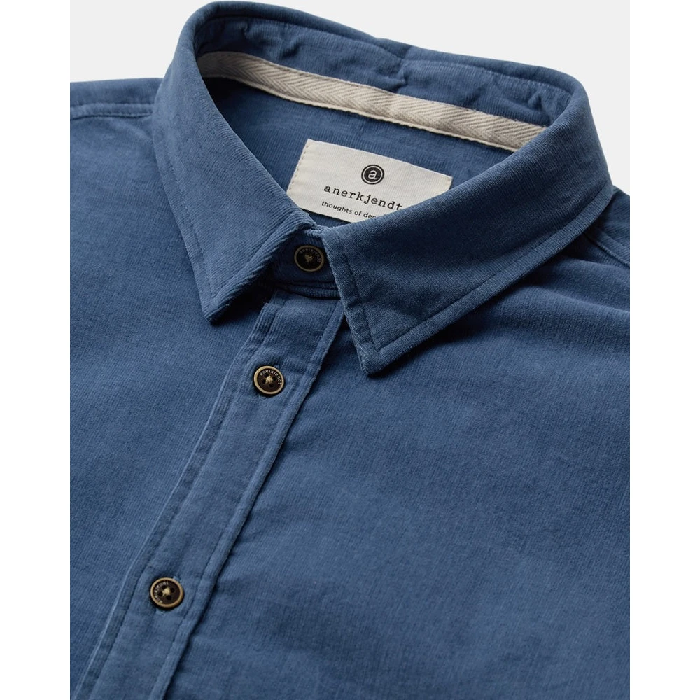 Anerkjendt Blauw Corduroy Effen Overhemd Blue Heren