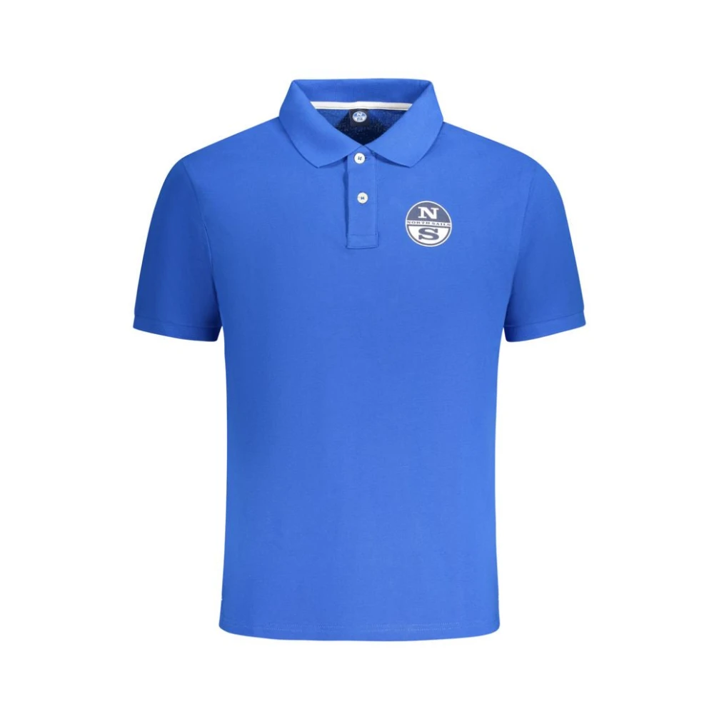North Sails Mannelijk Blauw Katoenen Poloshirt Met Print