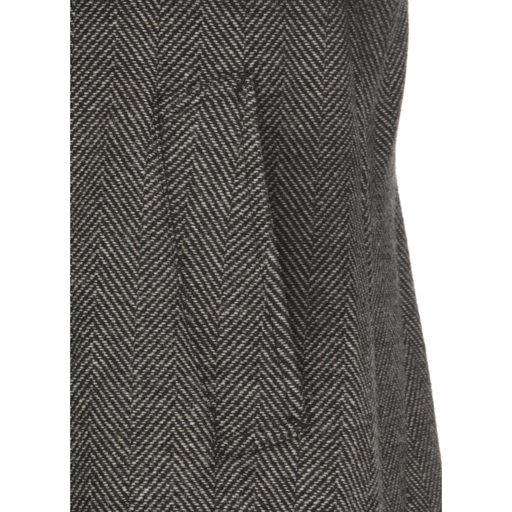 Y-3 Zwarte wollen jas met pieklapel Black Dames