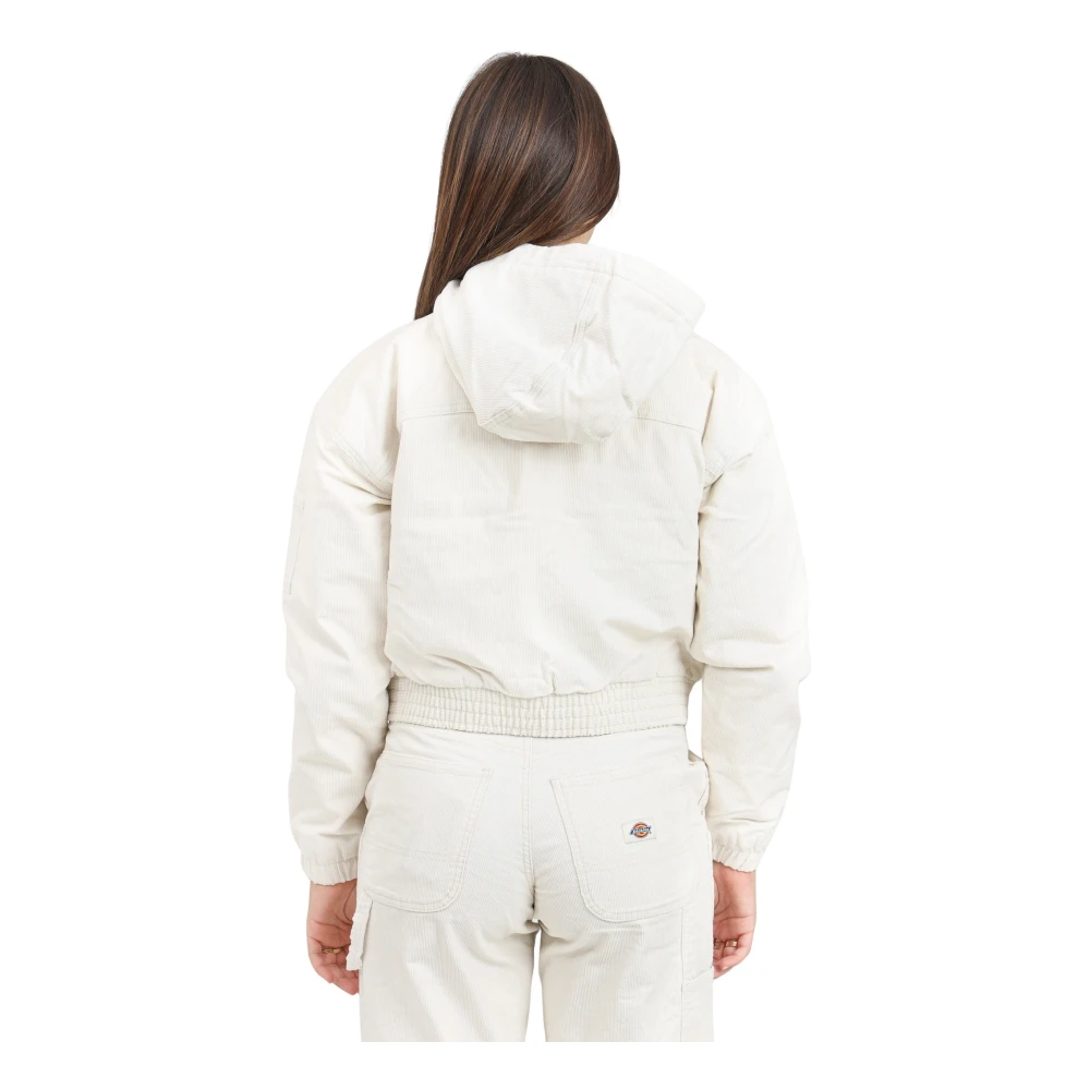 Dickies Geribbelde Velvet Bomberjas Wit Vrouwen White Dames
