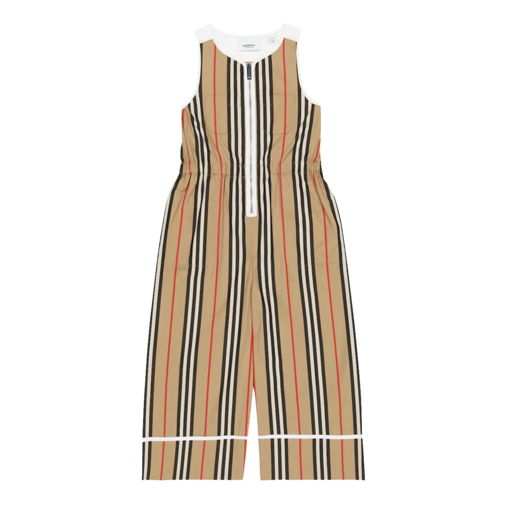 Burberry Randig Bomulls Jumpsuit Ärmlös Utställd Ben Gray, Flicka