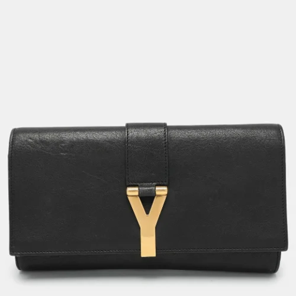 Yves Saint Laurent Vintage Pre-owned Leather clutches Black Dames