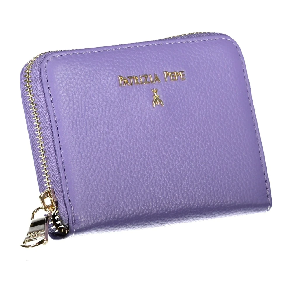 PATRIZIA PEPE Paarse Portemonnee met Rits en Logo Purple Dames