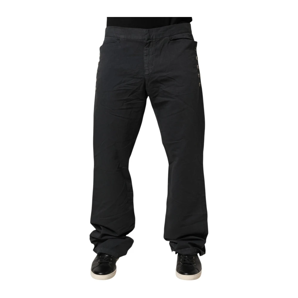 Just Cavalli Straight Fit Mid Waist Denim Trouser Jeans - Male - Wide Trousers - Black - 2XL - Trousers