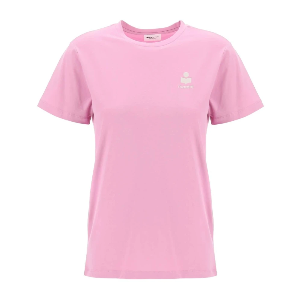 Isabel Marant Étoile Organisch Katoenen Logo T-Shirt Pink Dames