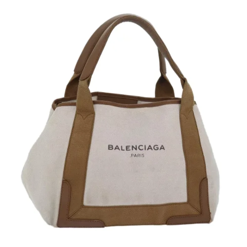 Balenciaga Vintage Pre-owned Canvas handbags Beige Dames