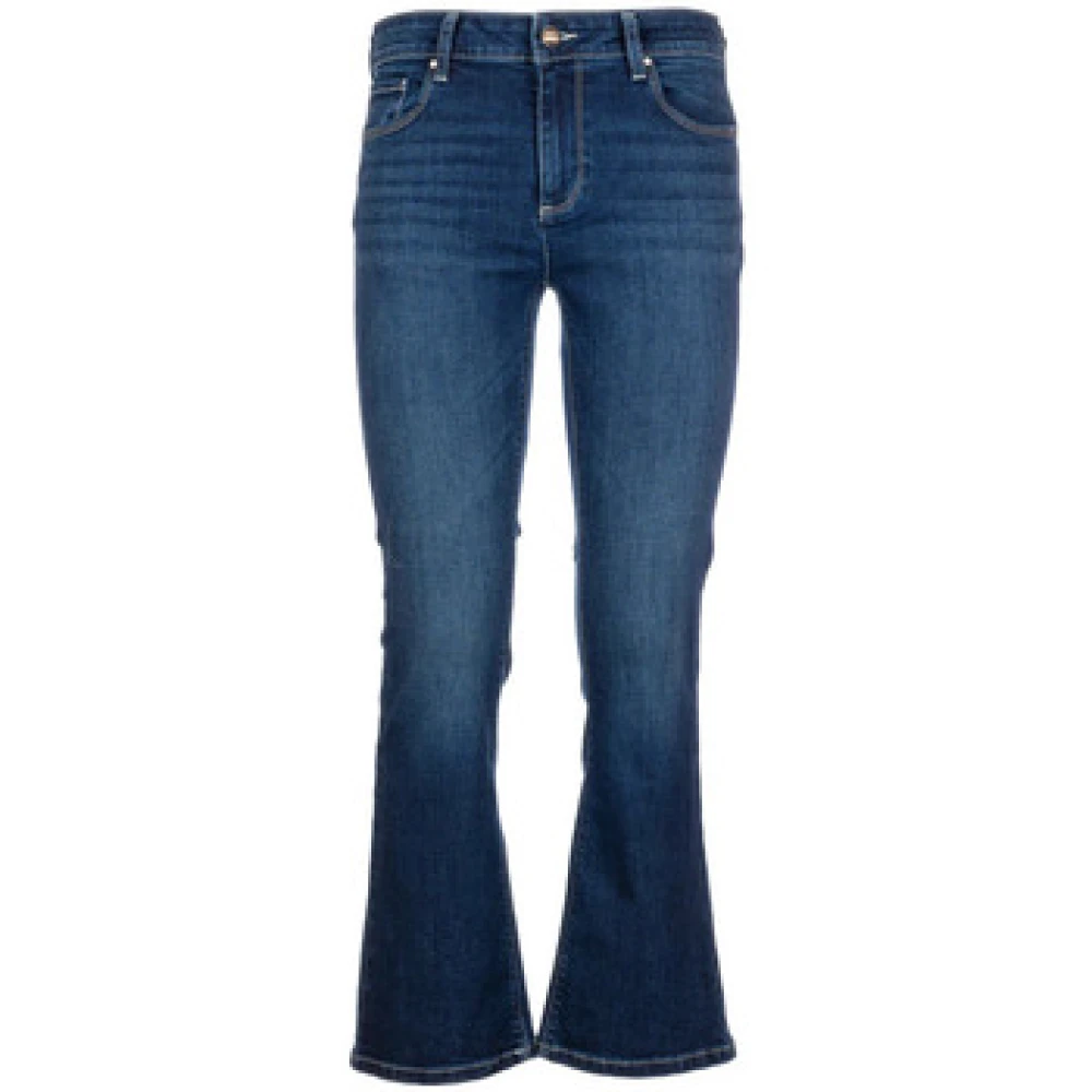 Fracomina Flare Cropped Jeans met Push Up Effect Blue Dames