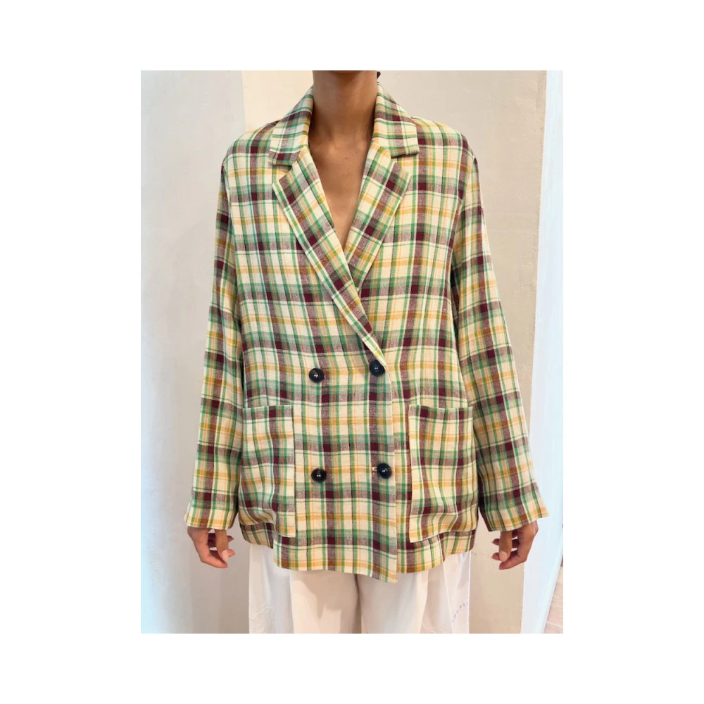 Phisique du Role Geruite Linnen Blazer Multicolor Dames