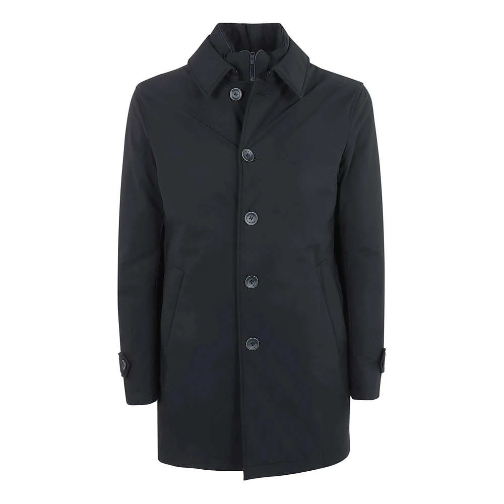 Herno Blauwe Herenjas met Afneembare Kraag Blue Heren