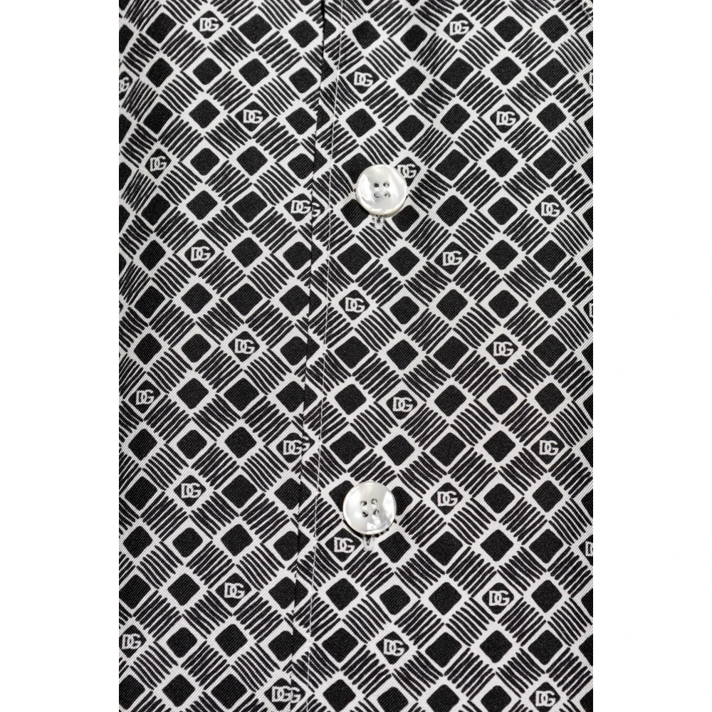 Dolce & Gabbana Zijden overhemd met zak Black Heren