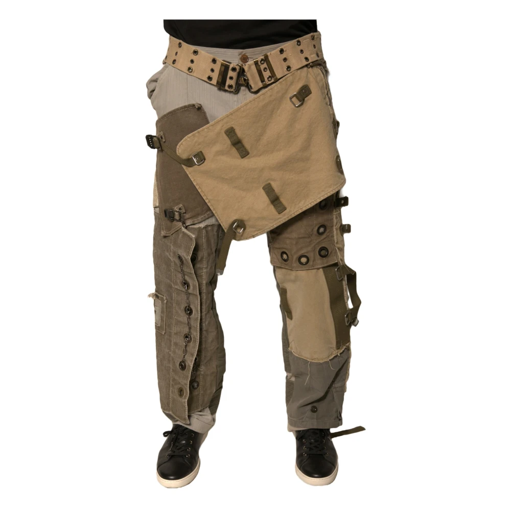 Dolce & Gabbana Vintage Patchwork Cargo Broek Multicolor Heren