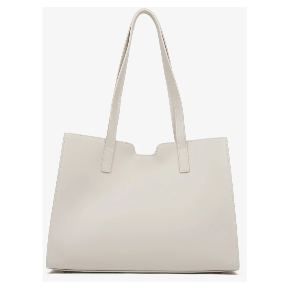 Estro Dames Licht Beige Leren Shopper Tas met Gouden Hardware Er00115798 Beige Dames