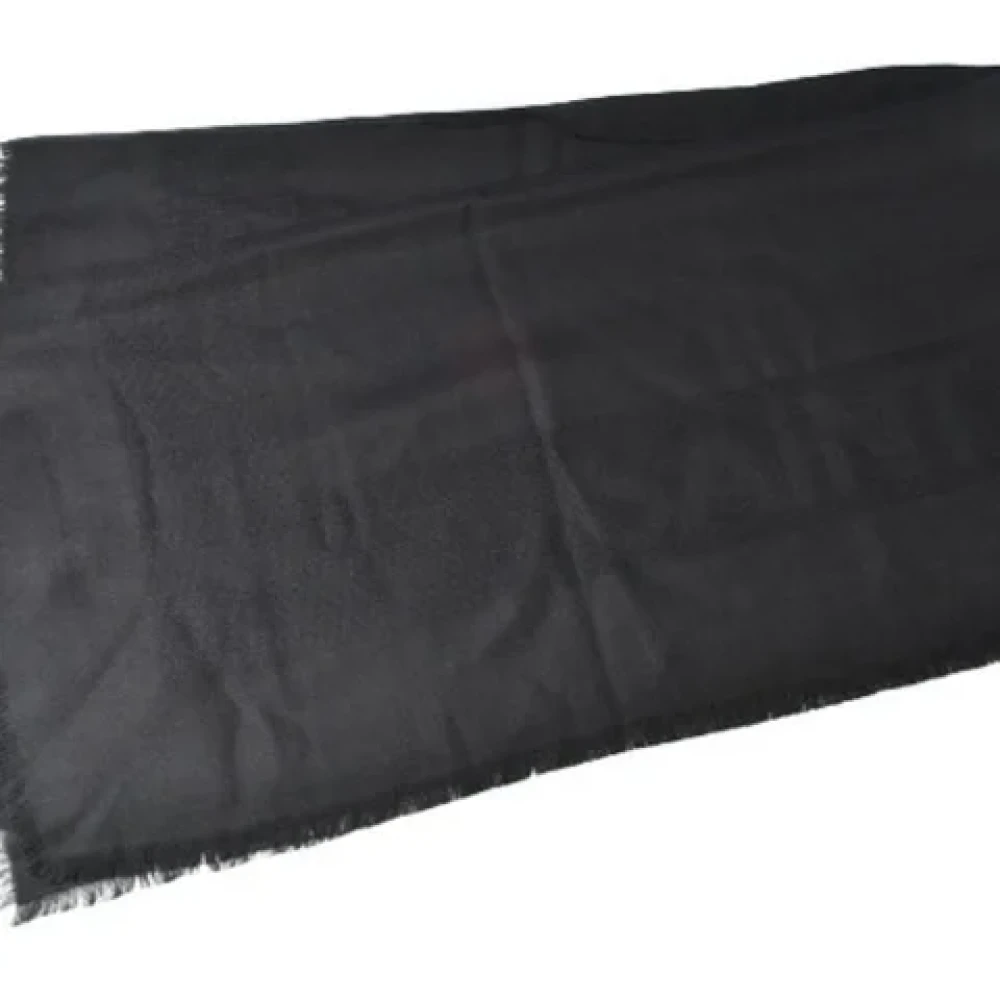 Saint Laurent Vintage Tweedehands Zwart Kasjmier Saint Laurent Sjaal Black Dames