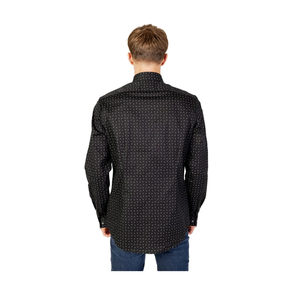 Calvin Klein Zwarte Katoenen Overhemd Heren Lange Mouw Black Heren