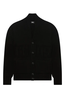 Cardigan i bomullsstickning
