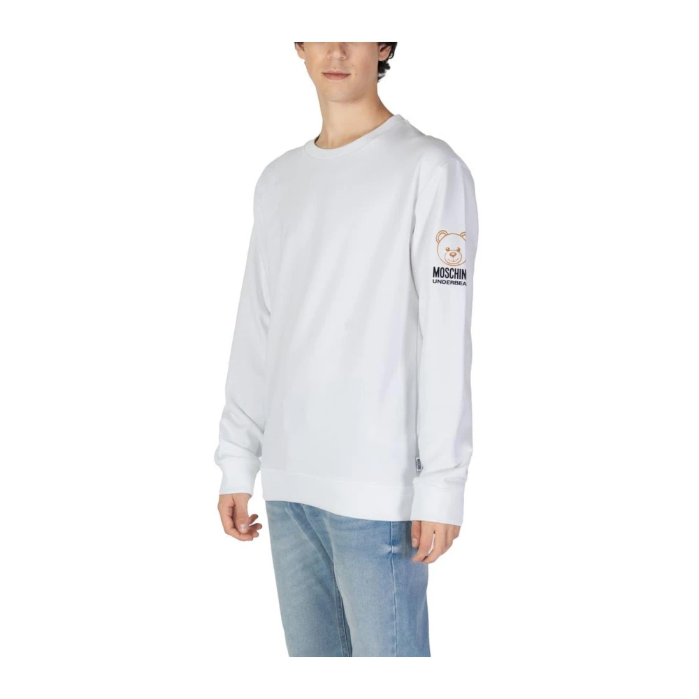 Moschino Katoenen trui met elastaanmix voor mannen White Heren