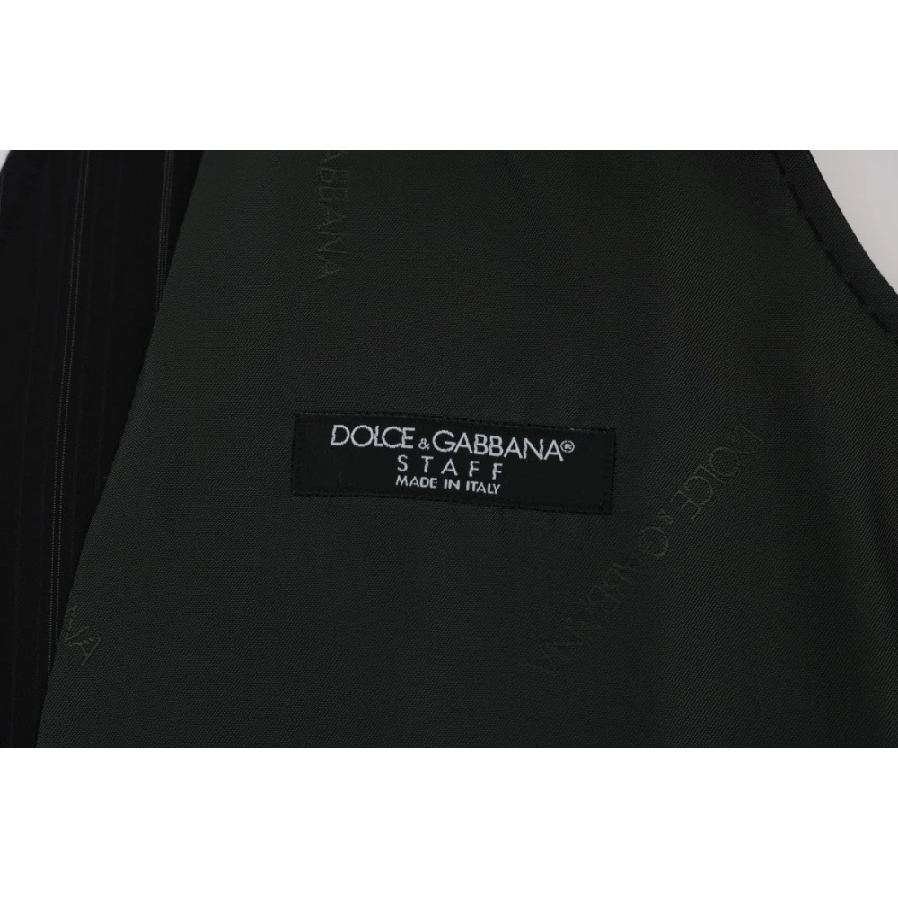 Dolce & Gabbana Elegante Gestreepte Vest Black Heren