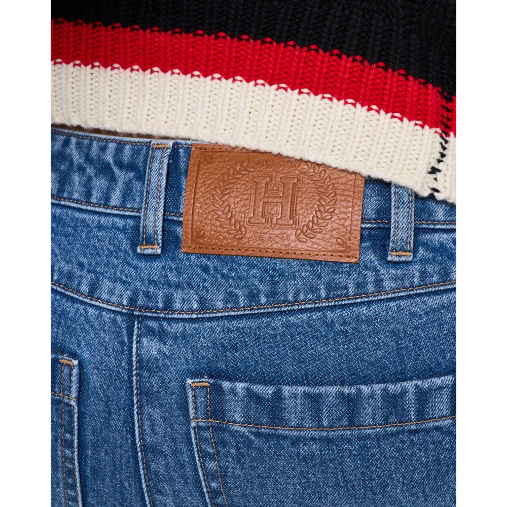 Silvian Heach Slim Fit Jeans met Tailleband Blue Dames