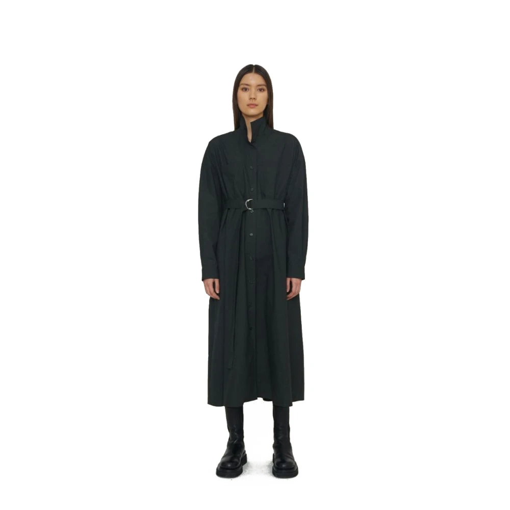 Remain Birger Christensen Zwarte Mezzo Jurk met Lange Mouwen Black Dames