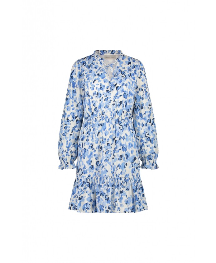 robe-imprimee-bleue-a-manches-bouffantes