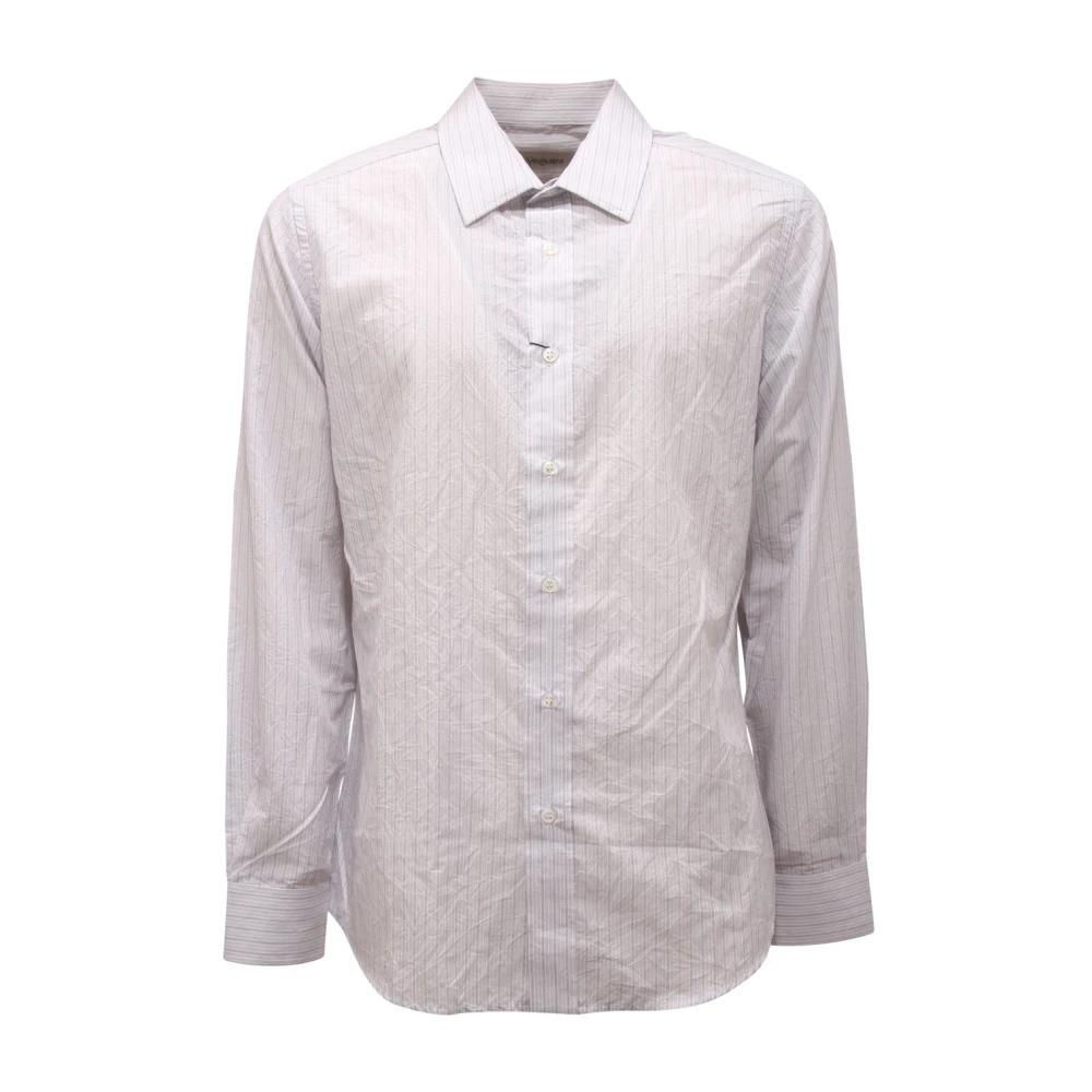Saint Laurent Men's Gray Effetto Stroppiciato Shirt