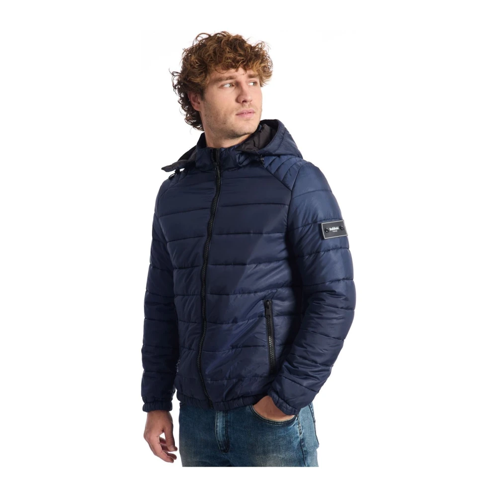 Baldinini Gewatteerde Korte Jas Tijdloze Elegantie Blue Heren