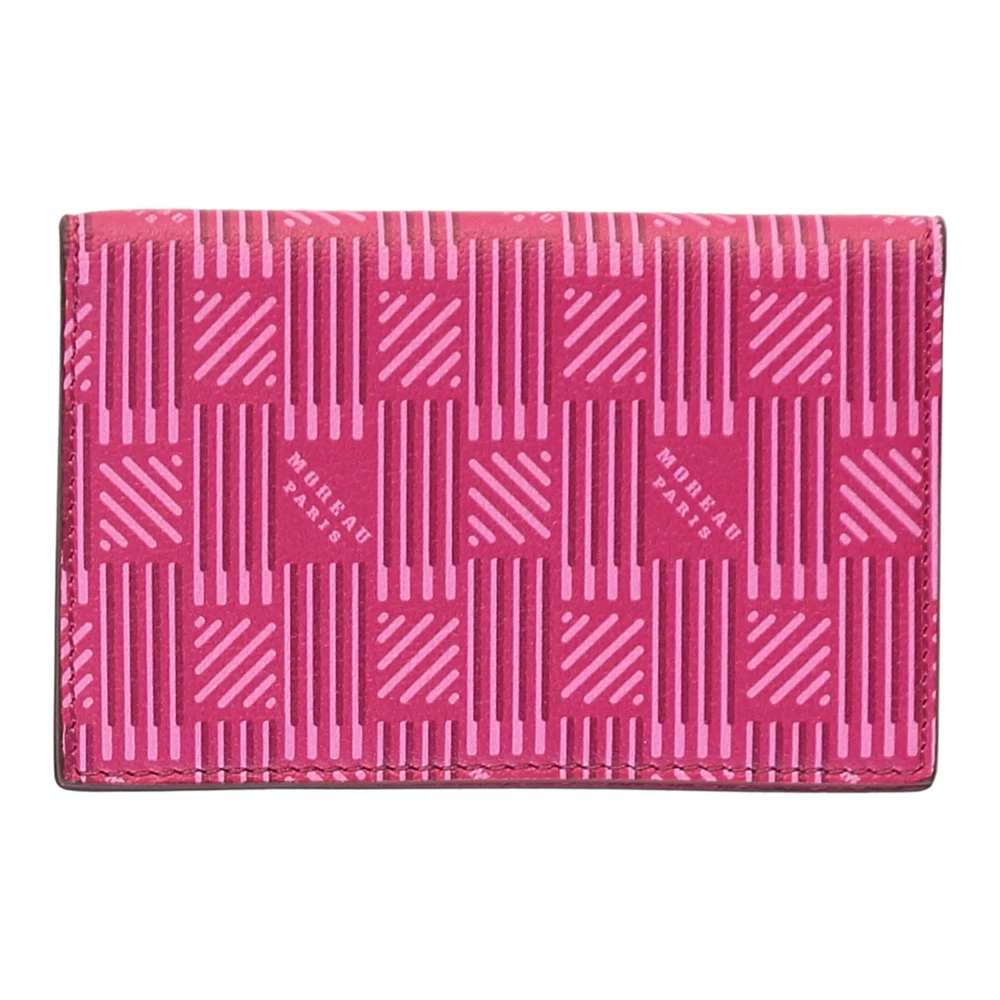 Moreau Paris Logo Detail Leren Kaarthouder Pink Dames
